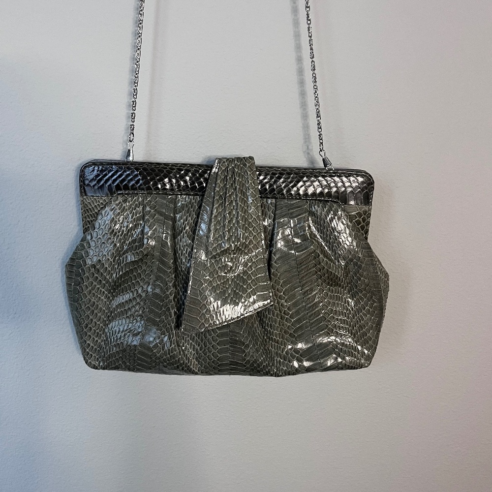 Vintage 1980 J. Renee Snakeskin Crossbody or Clutch Purse